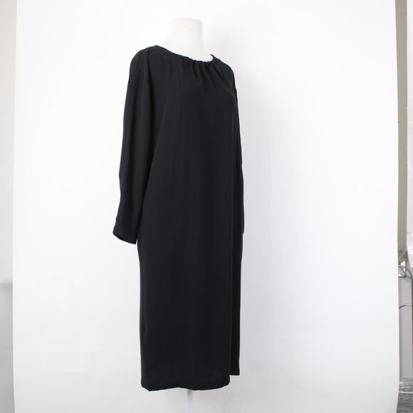 Chicos Dress Sz 0 Black Crepe Pockets Polyester Midi Dress - Picture 4 of 13